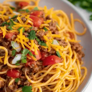 Crockpot Taco Spaghetti