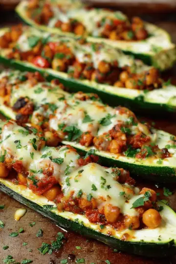 Vegan Stuffed Zucchini Boats With Chickpeas | Easy Recipe