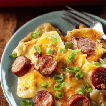 Crock Pot Pierogi and Kielbasa Casserole