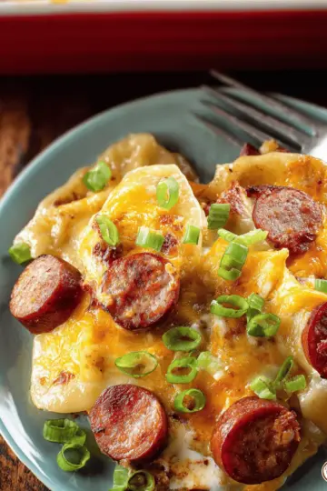 Crock Pot Pierogi and Kielbasa Casserole