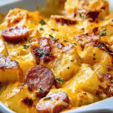 Cheesy Potatoes with Smoked Sausage