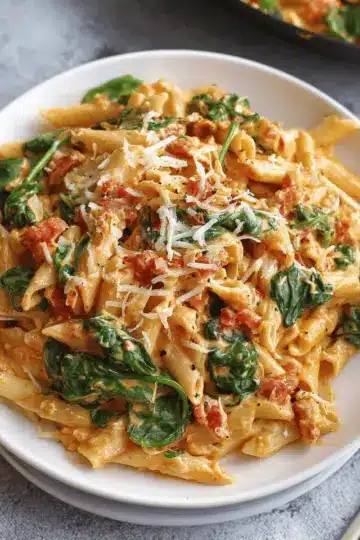 Creamy Tomato and Spinach Pasta