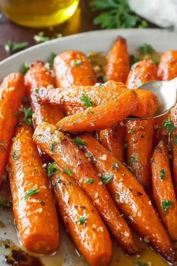Honey Garlic Roasted Carrots