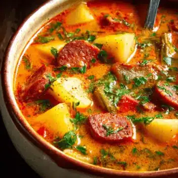Spanish Potato Soup with Chorizo