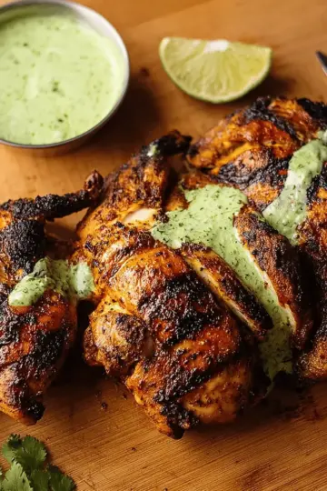 Peruvian-Style Grilled Chicken With Green Sauce Recipe