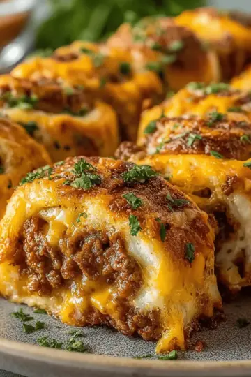 Garlic Butter Cheeseburger Rollups