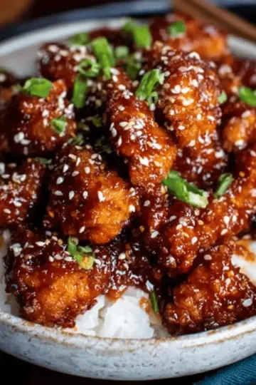 Crispy Sesame Chicken with a Sticky Asian Sauce