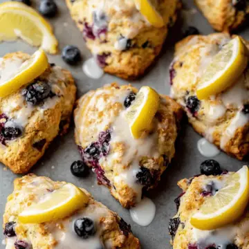 Glazed Lemon Blueberry Scones