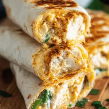 Cheesy Garlic Chicken Wraps