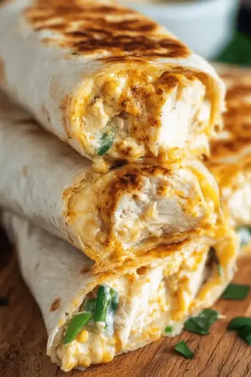 Cheesy Garlic Chicken Wraps