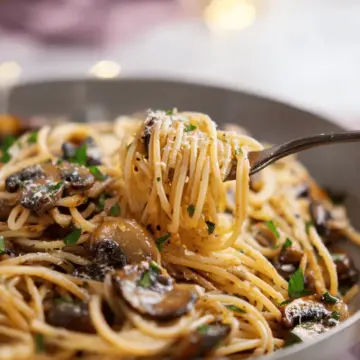 Mushroom and Garlic Spaghetti Dinner