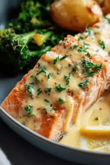 Baked Salmon with Amazing Lemon Sauce