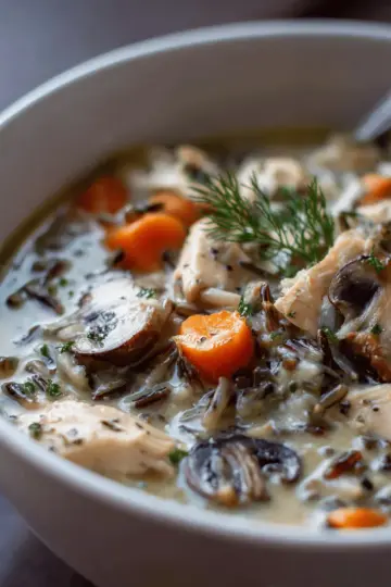 Chicken and Mushroom Wild Rice Soup