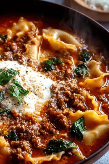 One Pot Lasagna Soup