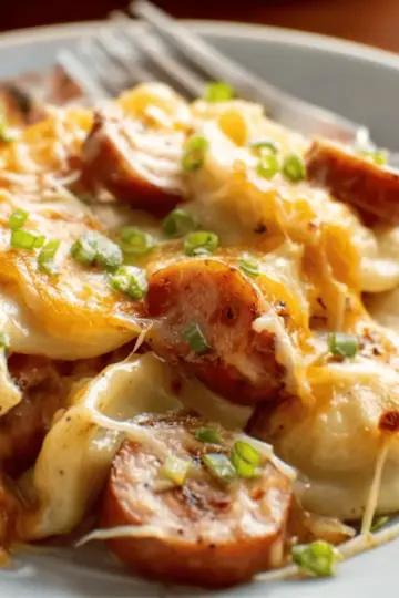 Crock Pot Pierogi and Kielbasa Casserole