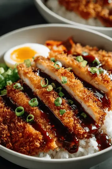 Japanese Katsu Bowls with Tonkatsu Sauce