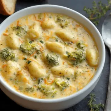 Broccoli Cheddar Gnocchi Soup