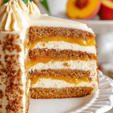 Brown Sugar Layer Cake with Peach Filling