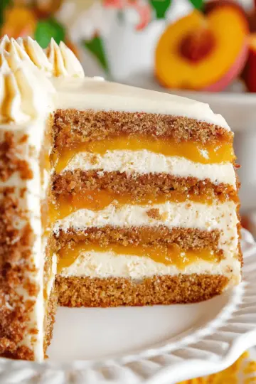 Brown Sugar Layer Cake with Peach Filling