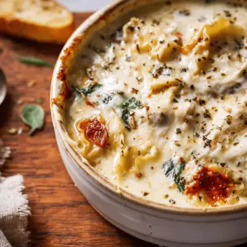 Creamy White Lasagna Soup.