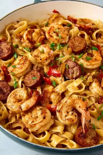 Creamy Cajun Shrimp Pasta with Sausage
