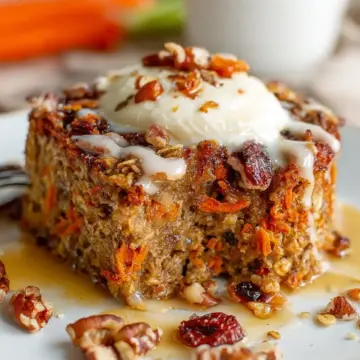 Healthy Carrot Cake Baked Oatmeal
