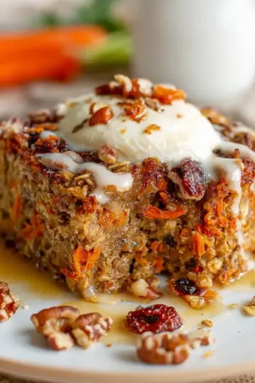 Healthy Carrot Cake Baked Oatmeal