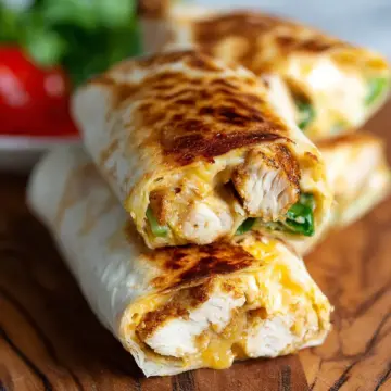Cheesy Garlic Chicken Wraps