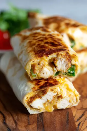 Cheesy Garlic Chicken Wraps