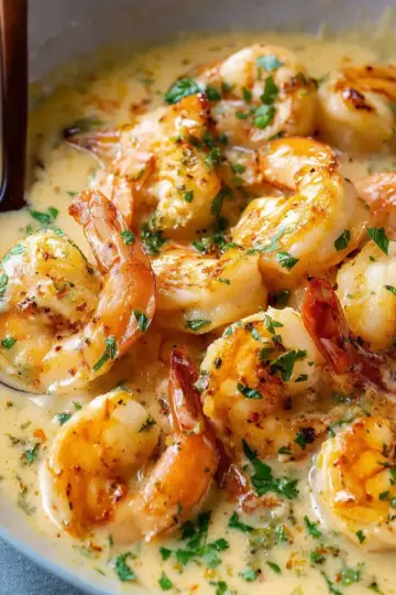 Creamy Garlic Prawns (Shrimp)