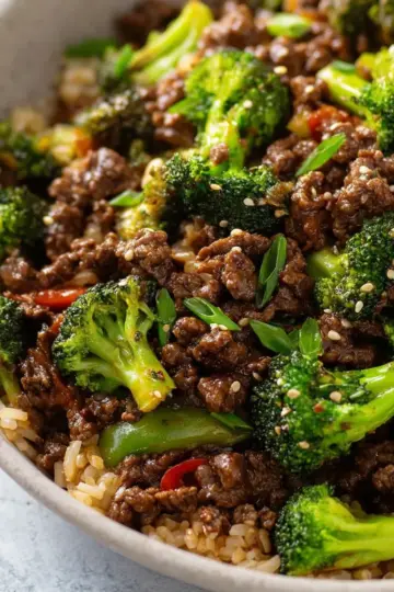 Ground Beef and Broccoli