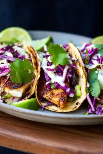 Fish Tacos with Cilantro Lime Cabbage Slaw