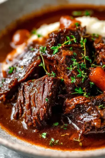 Meltingly Tender Red Wine Braised Beef