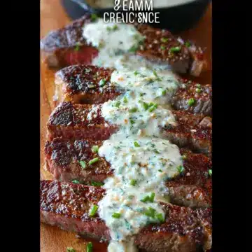 Steak with Garlic Parmesan Cream Sauce