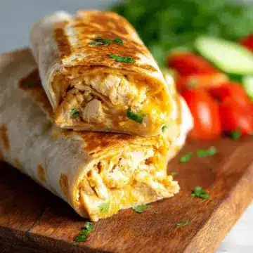 Cheesy Garlic Chicken Wraps