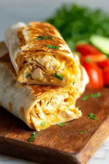 Cheesy Garlic Chicken Wraps