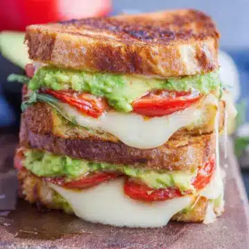 Tomato, Avocado and Mozzarella Grilled Cheese