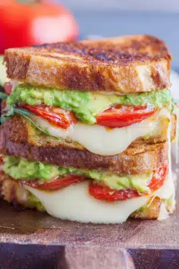 Tomato, Avocado and Mozzarella Grilled Cheese