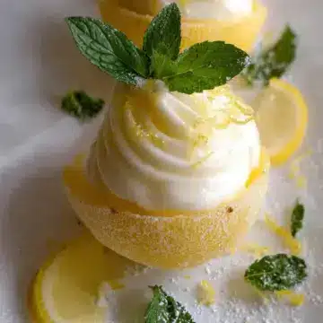 Sorbetto di Limone Dressed Up in a Frozen Lemon Shell