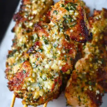Garlic Parmesan Chicken Skewers