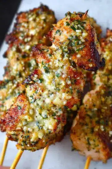 Garlic Parmesan Chicken Skewers