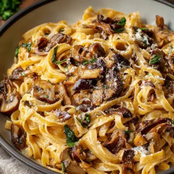 Caramelized Leek and Mushroom Gruyere Pasta