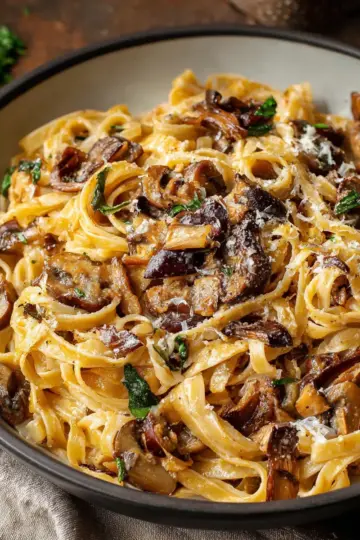 Caramelized Leek and Mushroom Gruyere Pasta