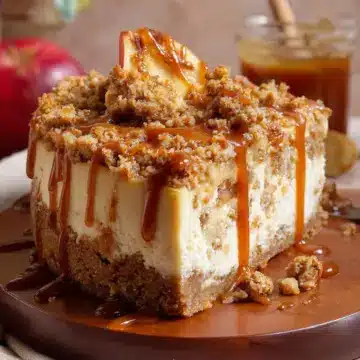Caramel Apple Crumble Cheesecake
