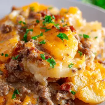 Crock Pot Potato Hamburger Casserole
