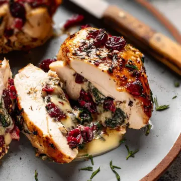 Cranberry Brie Stuffed Chicken Breasts