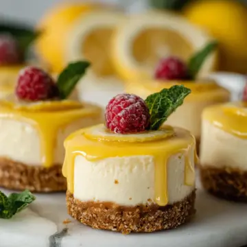 The Creamiest Mini Lemon Curd Cheesecakes