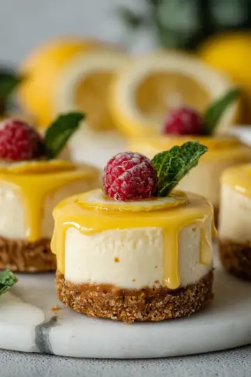 The Creamiest Mini Lemon Curd Cheesecakes