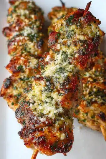 Garlic Parmesan Chicken Skewers