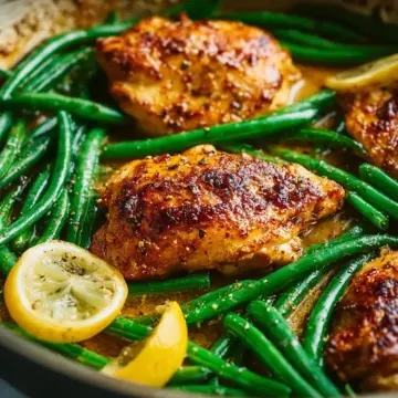 Lemon Garlic Butter Chicken and Green Beans Skillet